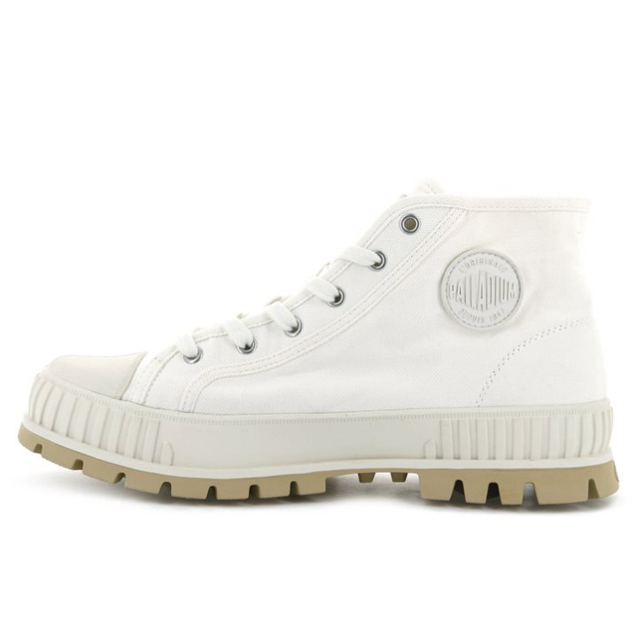 Baskets Palladium Pallashock Mid OG High Tops Femme Blanche | FR VSA256P